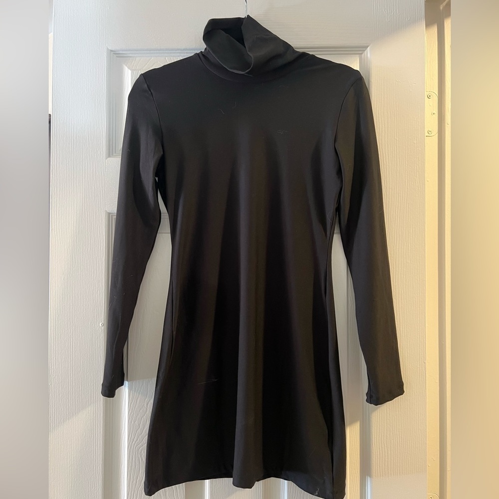 Alphalete Black Turtleneck Long Sleeve Bodycon Mini Dress